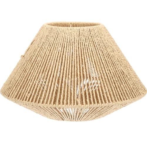 Image of Angoily Rattan Lampshade Lamp Shades Table Lamps Vintage Decor Floor Seagrass Shade Ceiling Reusable Accessory, 30x30cm (734337V01D)