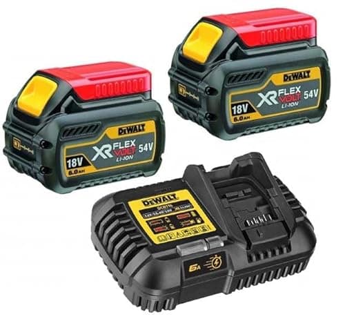 Image of DEWALT DCB546 18v 54v XR Flexvolt 6.0ah Battery Twin Pack + DCB116 Fast Charger