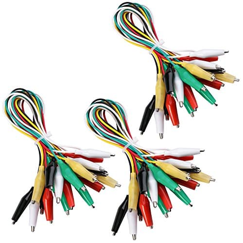 Image of ELEGOO Crocodile Clips 30 PCS Electrical Test Leads Set with Alligator Clips Double-end 50cm Jumper Wires AWG28 Compatible with Arduino