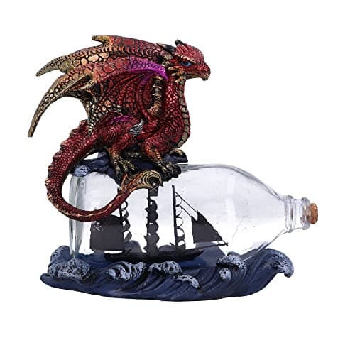 Image of Nemesis Now The Voyage Dragon Bottle Figurine, Red, 21.5cm (U6006V2)