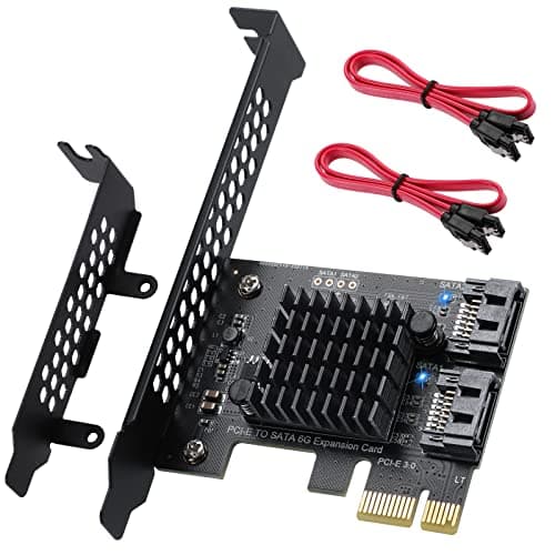 Image of ACTIMED PCI-E X1 to SATA 3.0 Controller Card, 2-Port SATA III 6Gbps Expansion Cards, Supports PCI-Express (1X 4X 8X 16X) Slot, Support SSD and HDD, for Windows10/7/8/XP/Vista/linux