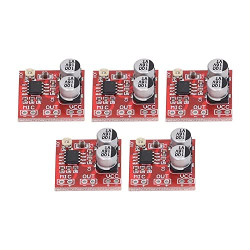 Image of Eujgoov 5Pcs DC 4V‑12V Microphone Amplifier Module LM386 Adjustable Gain Amplifier Board for Electret Microphone