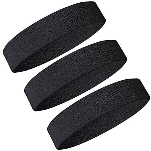 Image of Ailiver Headbands Sweatband Set 3 Pieces Men Women Sweat Bands Absorbent for Gym Sports Tennis Running Exercise Basketball Headbands Sweatband Moisture Wicking (3 Pieces)