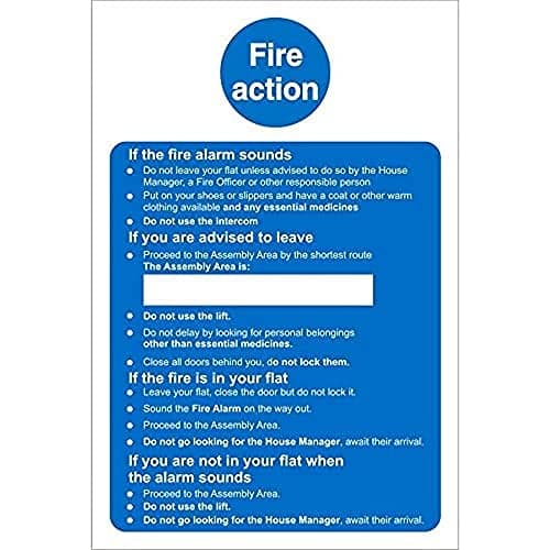 Image of Seco Fire Action - Care Homes Sign, 150mm x 200mm - 1mm Semi Rigid Plastic
