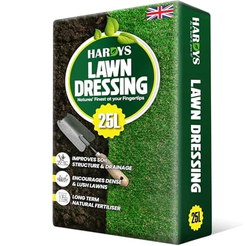 Image of Hardys 25L Sandy Loam Lawn Dressing Top Soil - Enriched Organic Lawn Sand & Garden Soil Improver | Ideal for Fixing, Levelling, Overseeding - Fine Top Compost for Garden Grass Seeding