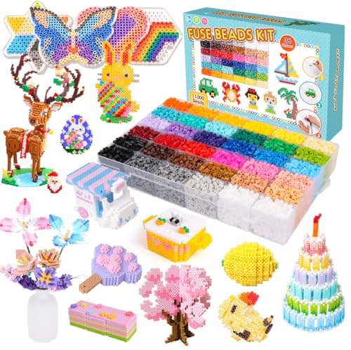 Image of MerryXGift Fuse Beads Set, 11000pcs 36 Colours 5mm Iron Beads for 5+ Year Old Boys Girls DIY Arts & Crafts Gifts