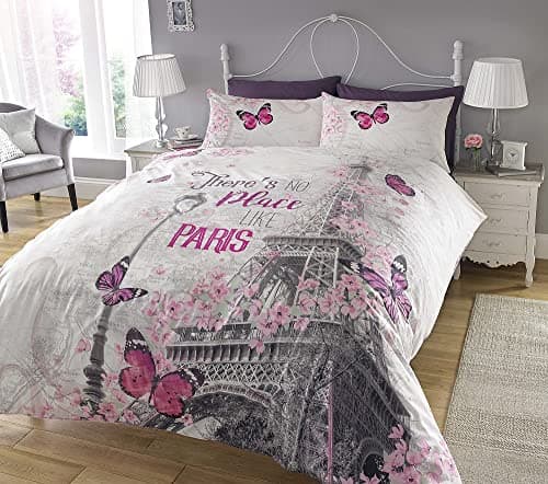 Image of Sleepdown New Paris Romance Duvet Cover & Pillowcase Set Bedding Digital Print Quilt Case Bedding Bedroom Daybed (Single)