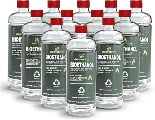 Image of GREEN HAVEN 12L Premium Bioethanol Fuel for Fireplace - Bio Ethanol Liquid Fuel for Fires Pits, High Purity Clean Burning Liquid Indoor and Outdoor