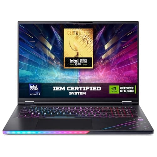 Image of Acer Predator Helios 18 AI PH18-73 Gaming Laptop - Intel Core Ultra 9 275HX, 32GB, 1TB Gen5 SSD, NVIDIA GeForce RTX 5080, 18" WQXGA 250Hz Mini LED, Windows 11, Black