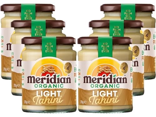 Image of Meridian Organic Light Tahini 270g – 100% Hulled Sesame Seeds, Smooth & Creamy, No Palm Oil, No Added Sugar or Salt, Vegan, Gluten & Dairy Free, Soil Association Organic, (Pack of 6) from SuperfoodUK