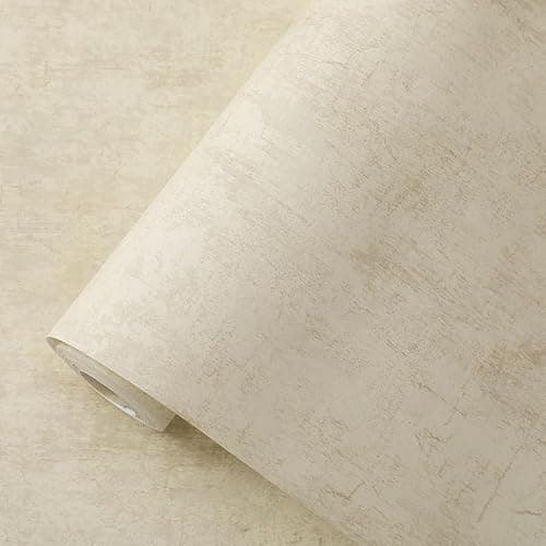 Image of Cathpetic Cream Gold Concrete Wallpaper for Living Room, Bedroom, Fireplace 950 * 50CM=5m² Neutral Decorative Retro Wall Paper with Distressed Pattern, Textured Finish