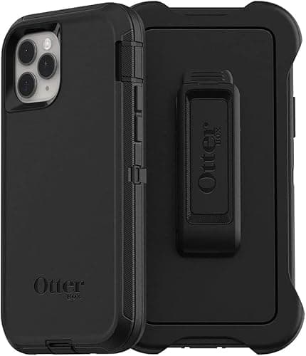Image of OtterBox iPhone 11 Pro (Only) - Defender Series Case - Black - Rugged & Durable - with Port Protection - Holster Clip Included