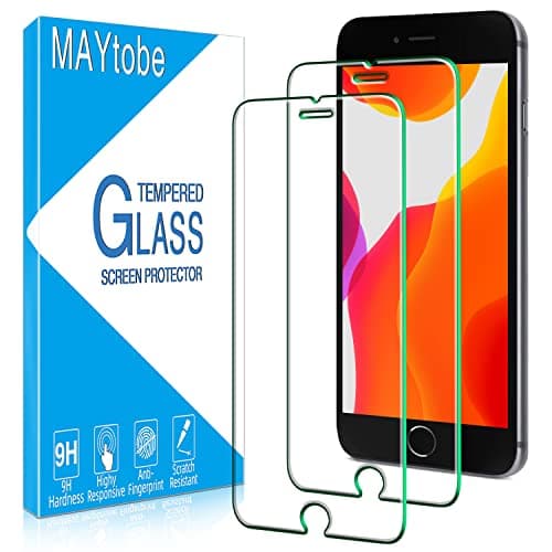 Image of MAYtobe 2 Pack Screen Protector For iPhone SE 2020, iPhone 8, iPhone 7, iPhone 6 / 6s Tempered Glass, Case Friendly, Anti-Scratch, 9H Hardness, Bubble Free, Easy to Install