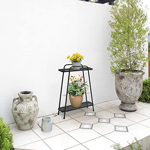 Image of VegTrug Modern Plant Stand 2 Shelf Tall, Black (PSM-02T UK)
