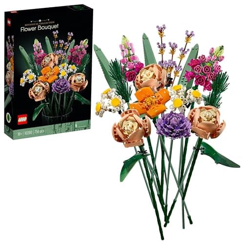 Image of LEGO Botanicals Flower Bouquet - Artificial Flowers Set for Adults incl. Roses, Snapdragons, Poppies, Asters & Daisies - Home Decor Gift Idea for Women and Men - Botanical Collection - 10280