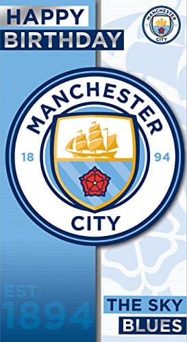 Image of MAN CITY MC004 Die-Cut Card Crest Birthday Card