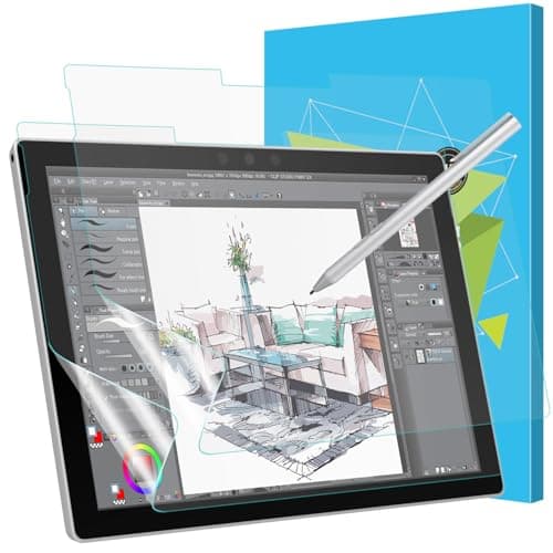 Image of MoKo Matte Screen Protector for Microsoft Surface Pro 7 plus/Pro 7/Pro 6/Pro 5/Pro 4/Pro LTE Tablet, Anti Reflection PET Film, Write Draw and Sketch with Surface Pen Like on Paper, 2 Pack, Clear