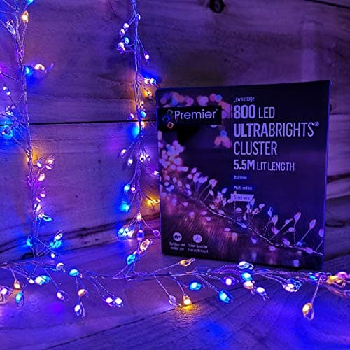 Image of Premier 5.5M 800L Ultrabright Cluster Rainbow LED Lights