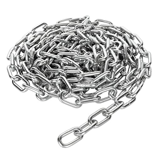 Image of JMIATRY 6 Metres Length 304 Stainless Steel Chain, 6mm Heavy Duty Chain Links, Galvanized Steel Welded Link Chains Lift for Fence Gate, Garage Doors, Swing Chains and Bicycle Security Lock