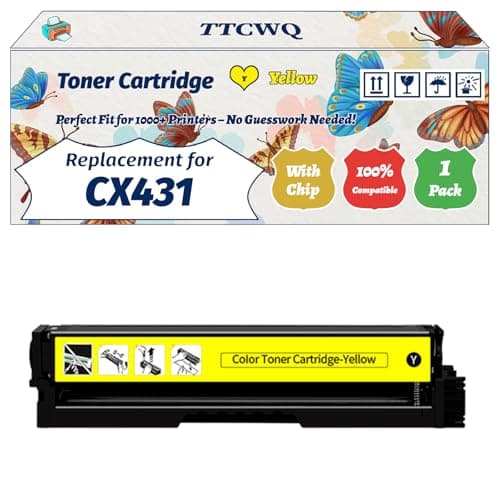 Image of Compatible for Lexmark CX431 Toner Cartridge Work for Lexmark CS431 CX431 Printers, with Chip, High Yield 1500 Pages, High-Definition Printing (1 Pack Yellow)