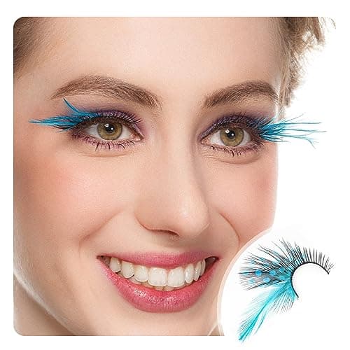 Image of Dorisue Dark Blue Long - Tail Feather Lashes - Halloween Sea Witch/Mermaid Costume Eyelashes | Dramatic Reusable Lash for Cosplay/Party lashes