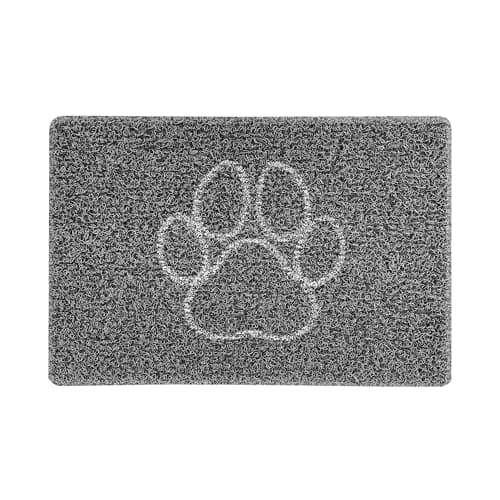 Image of Nicoman PAW Embossed Shape Door Mat-Trapper Jet-Washable Doormat-(Use Indoor or Sheltered Outdoor), Small (60x40cm), Black with Grey