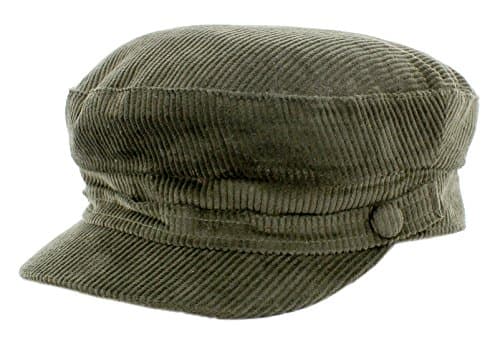 Image of The Hat Company Lennon Cord Mariner/Breton Cap (Extra Large 60cm, Olive)