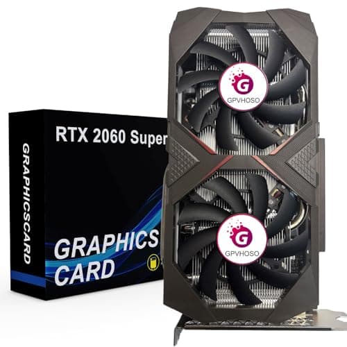 Image of GPVHOSO RTX 2060 8GB Super Graphics Card 256Bit GDDR6 Video Card with Ray Tracing, Dual Fans, PCI Express x 16 3.0 HDMI Display Port DVI, Supports Up to 8K for PC Gaming Office Creative Work