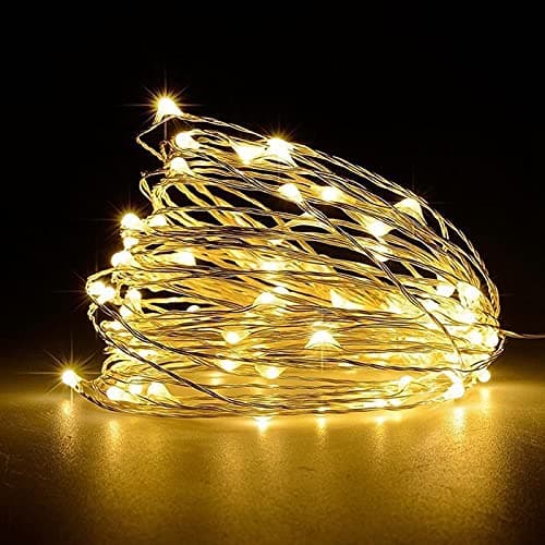 Image of Jsdoin Fairy Lights, 1 PCS 100 LED Battery Operated String Lights Copper Wire Light for Indoor Outdoor Lighting, Bedroom, Wedding Decor, Party, Christmas, Tree Decoration(10M/33ft，WarmWhite)