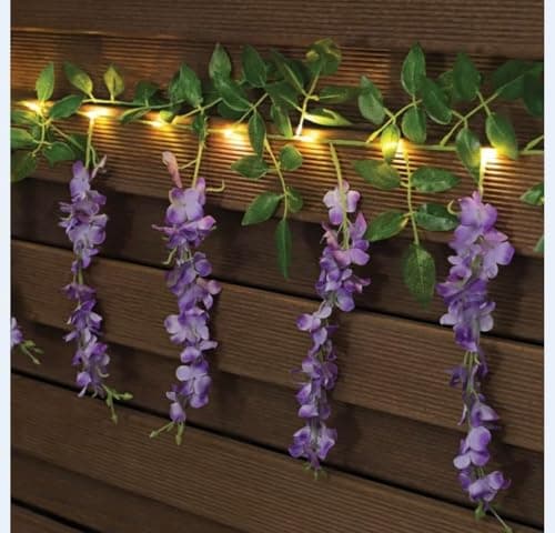 Image of Wisteria String Solar Lights | 3.9m Warm White LED Outdoor Fairy Lights