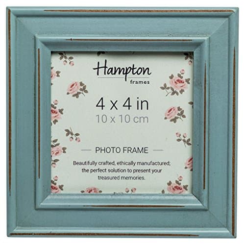 Image of Hampton Frames PALOMA 4x4 (10x10cm) Light Blue Square Picture Photo Frame Glass PAL301944B