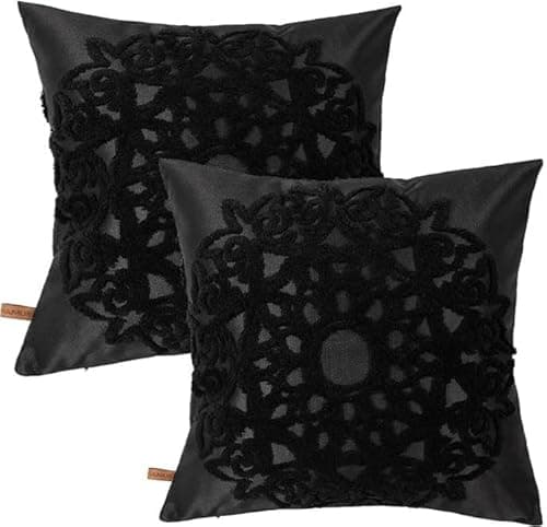 Image of HAMUR HOME Set of 2 Cushion Covers, 45 x 45 cm, Boho Decorative Cushion Cover, Sofa Cushion, Decorative Couch Cushion Cover, Decorative Cushion Cover Set Cushion for Living Room, Bedroom (Pretty,