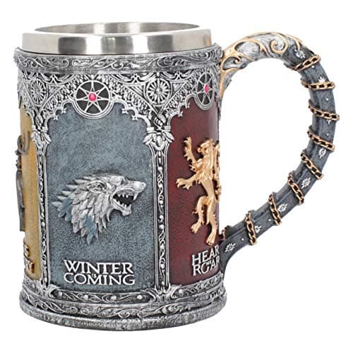 Image of Nemesis Now B3700J7 Sigil Tankard Game of Thrones Mug 14cm Silver, Resin w/stainless steel insert