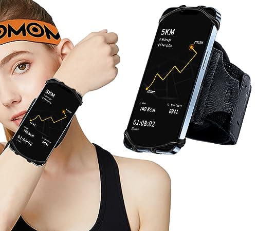 Image of HLOMOM Running Phone Holder,Sports Phone Wristband 360° Rotation & Detachable for iPhone 17/16/15/14/13 Pro/12 Pro/11Pro Max/XS/XR/8/7/6s Plus, for Samsung Galaxy Suit for 4''-6.5'' Cellphone(S)