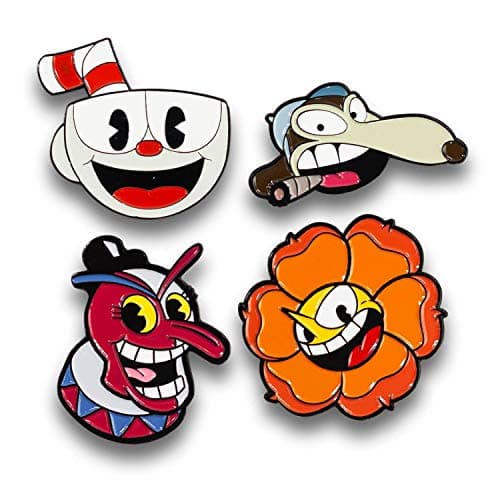 Image of Just Funky Cuphead Collectibles| Exclusive Cuphead Enamel Pin Set 4 Pack