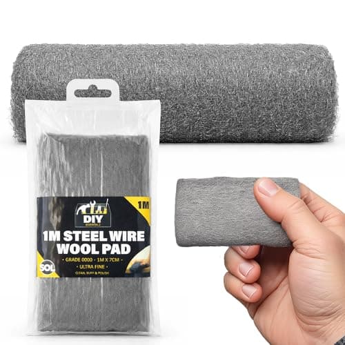 Image of SOL 1 Metre Steel Wire Wool Pad Grade 0000 Ultra Fine Abrasive for Polishing Cleaning Rust Removal Paint Preparation Wood Metal Furniture Restoration DIY Craft Home Workshop Use