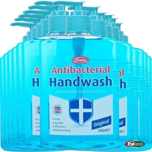 Image of 12 x Certex Blue Anti-Bacterial Hand Wash Liquid Soap 500ml Bottles