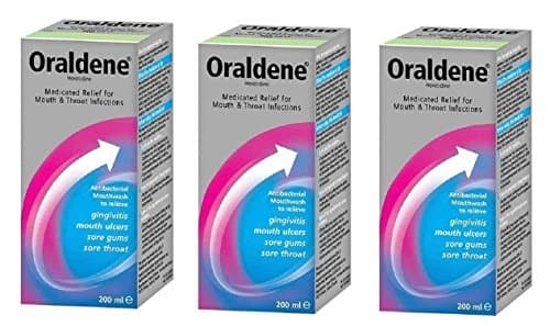 Image of Oraldene Hexetidine Antibacterial Mouthwash, 3 Pack, 200 ml