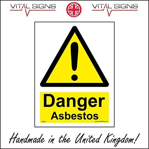 Image of WS017 DANGER ASBESTOS COMPLY WITH REGULATIONS DO NOT DISTURB KEEP CLEAR SIGN 200mm x 300mm Sticker/Sav - White Background