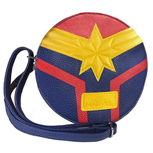Image of CERDA ARTESANIA Bolso Bandolera Captain Marvel Unisex Adults’ Messenger Bag, Blue (Azul), 5x18x18 Centimeters (W x H x L)