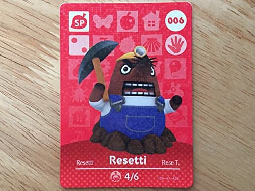 Image of Nintendo Animal Crossing Happy Home Designer Amiibo Card Resetti 006/100 [video game card only) by Nintendo