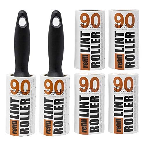 Image of Redberry Value Lint Rollers - 2 Lint Rollers + 4 Replacements - 540 SHEETS IN TOTAL - 90 Sheets per Roll - Perfect for Pet Hair, Fluff, Dust - Can be Applied at any Fabric