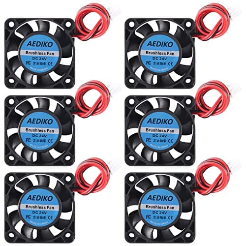 Image of AEDIKO 6pcs 4010 Fan DC 24V Mini Brushless Fan 3D Printer Cooling Fan 40x40x10mm with 2 Pin Terminal for 3D Printer, DVR and Other Small Appliances Series Repair…