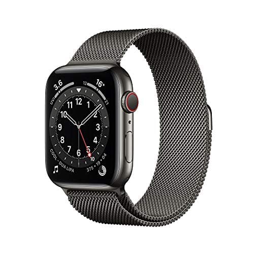Image of Apple Watch Series 6 GPS + Cellular, 44mm Graphite Stainless Steel Case with Graphite Milanese Loop