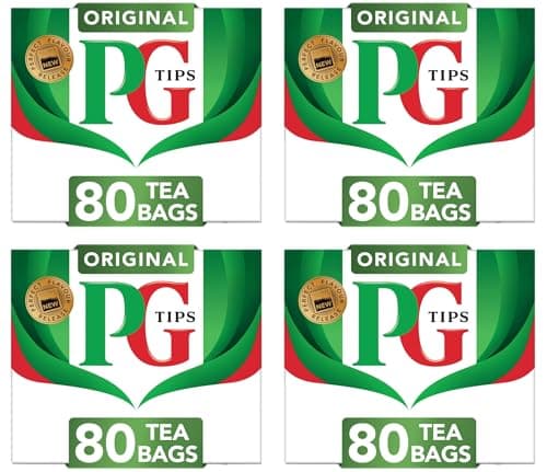 Image of PG Tips, Original Tea Bags, Black Tea, Refreshing, Flavourful & full-Bodied, 80 Tea Bags (4 Pack)