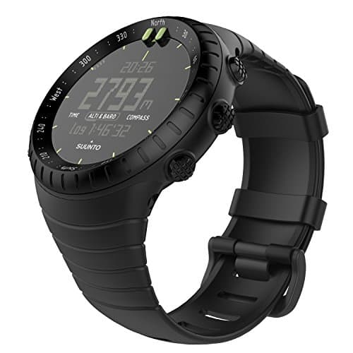 Image of MoKo Watch Strap Compatible with Suunto Core Smart Watch, Classic Replacement Soft TPU Wristband with Metal Clasp and Black Buckle, Fits 5.51"-9.06" (140mm-230mm) Wrist, Black