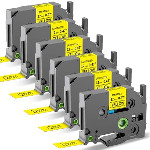 Image of MarkField 6X Compatible Label Tape Replacement for Brother Ptouch TZ TZe-631 12mm x 8m Tape Cassette, Work for PT-H105 H100R H75 H100LB H101C 1000 1005 D200 E110 D400, Black on Yellow