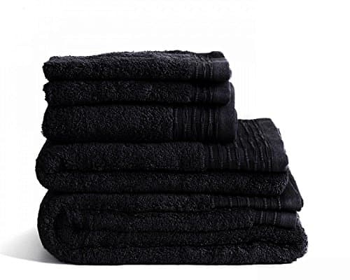 Image of Jasmin Elinor LUXURY SUPREME 700 GSM 100% EGYPTIAN COTTON HOTEL QUALITY TOWELS (Face Cloth, Black)