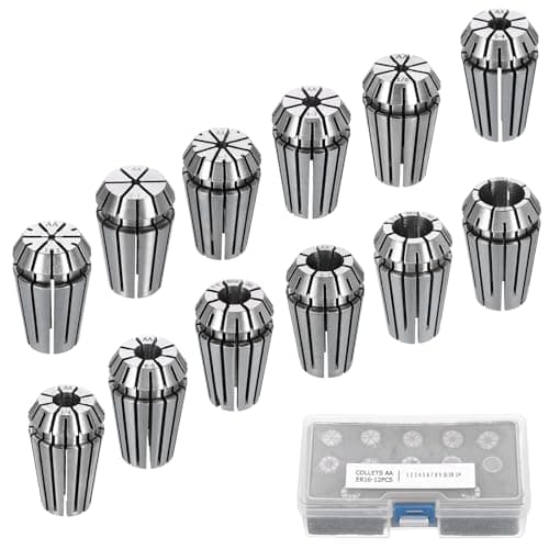 Image of sourcing map 12pcs Spring Collet Chuck ER16 1mm-10mm 1/8" 1/4" 65Mn Spring Steel Precision Router Collets for CNC Engraving Milling Lathe Tool
