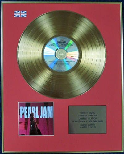 Image of Century Music Awards PEARL JAM - Ltd Edition CD 24 Carat Coated Gold Disc - TEN